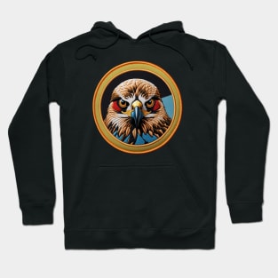 Colorful Hawk Embroidered Patch Hoodie